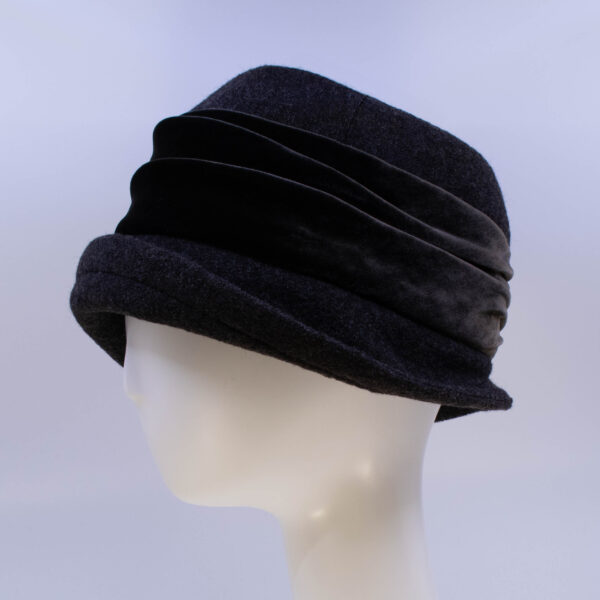 Boiled Wool: Jeanette (Velvet) - Moro Brown/Brown (Side View)
