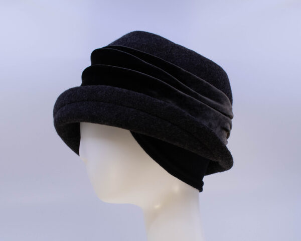 Boiled Wool: Jeanette (Velvet) - Moro Brown/Brown (Side View Ear Cuff)