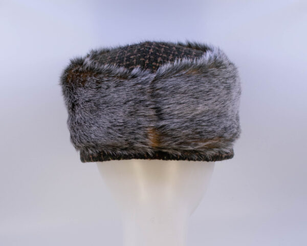 Hidden Fox: Trapper Jane (Faux Fur) - Moss/Fox (Back View)