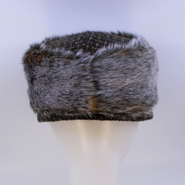 Hidden Fox: Trapper Jane (Faux Fur) - Moss/Fox (Back View)