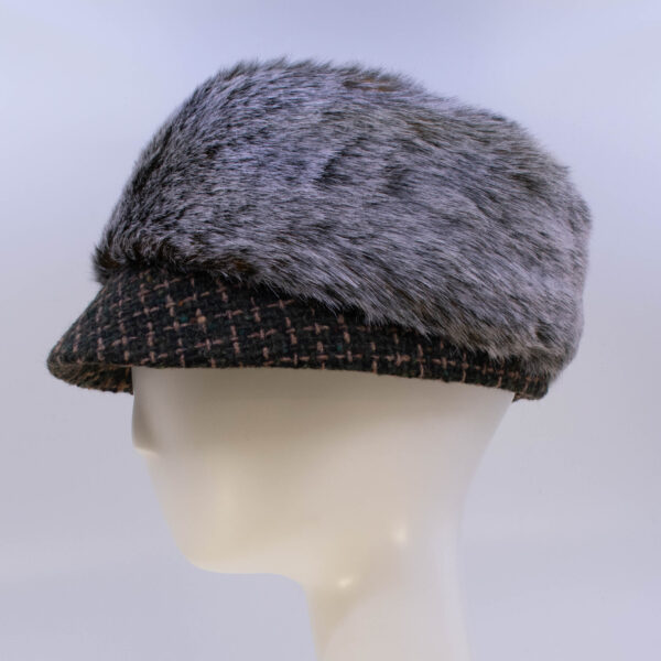 Hidden Fox: Trapper Jane (Faux Fur) - Moss/Fox (Side View)