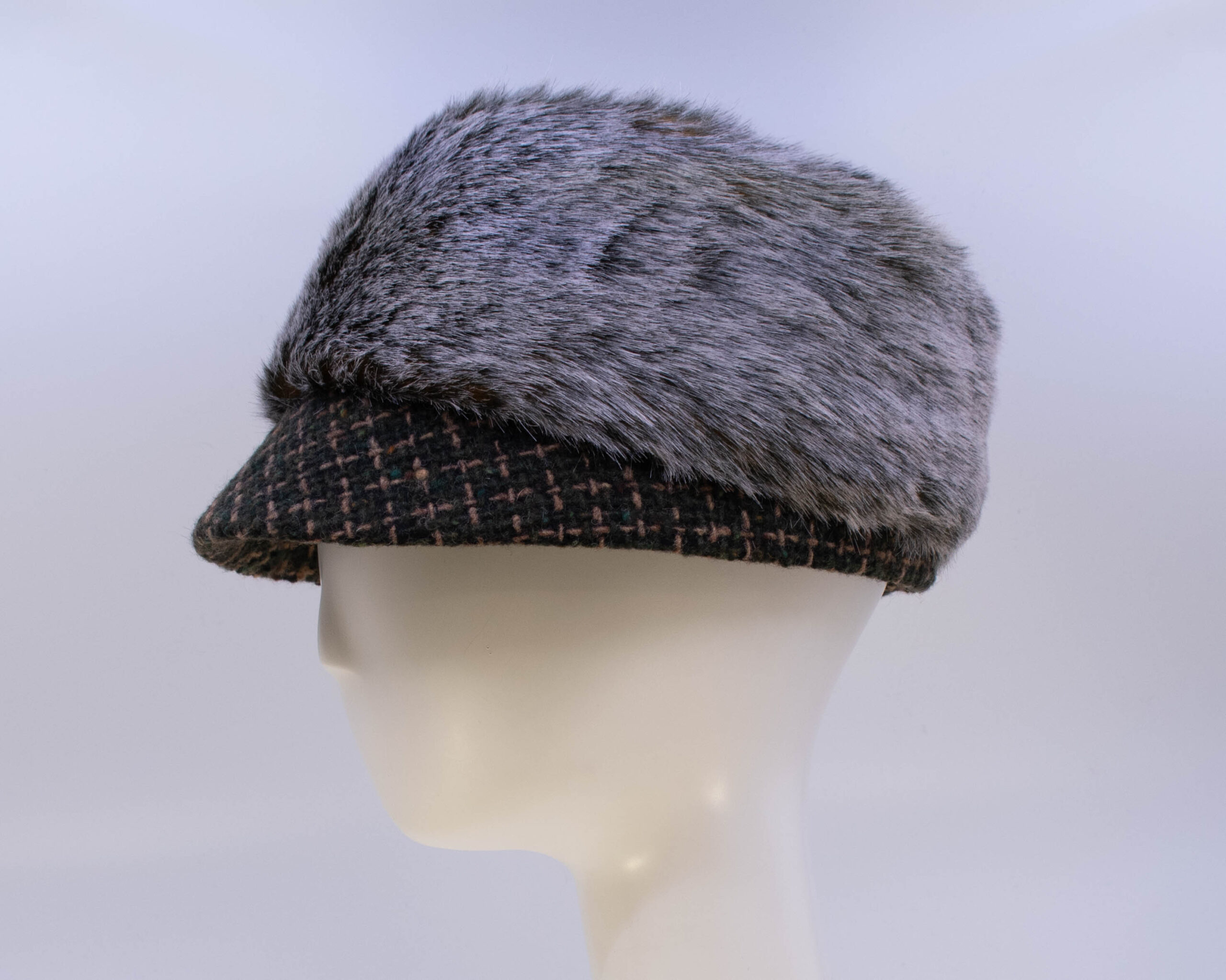 Hidden Fox: Trapper Jane (Faux Fur) - Moss/Fox (Side View)