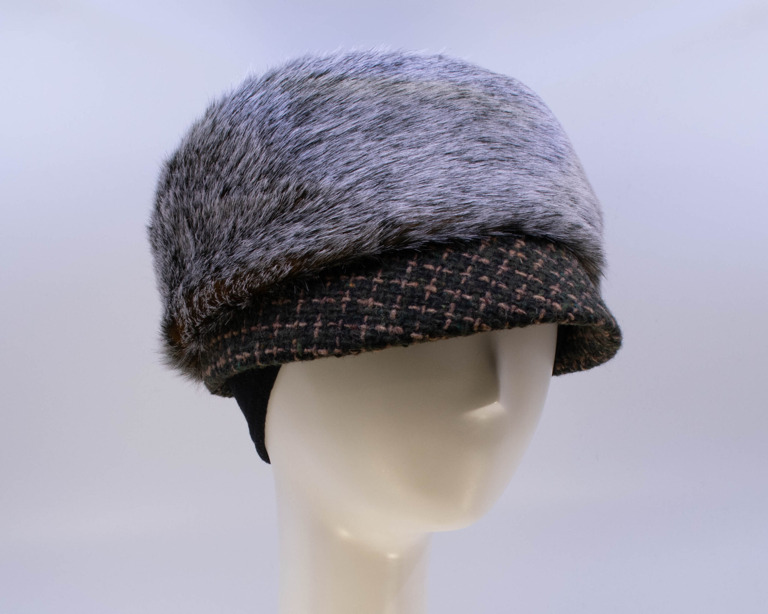 Hidden Fox: Trapper Jane (Faux Fur) - Moss/Fox (Side View 2 Ear Cuff)