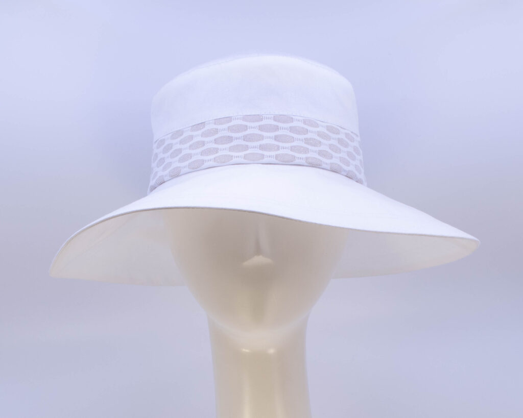 white handmade sun hat