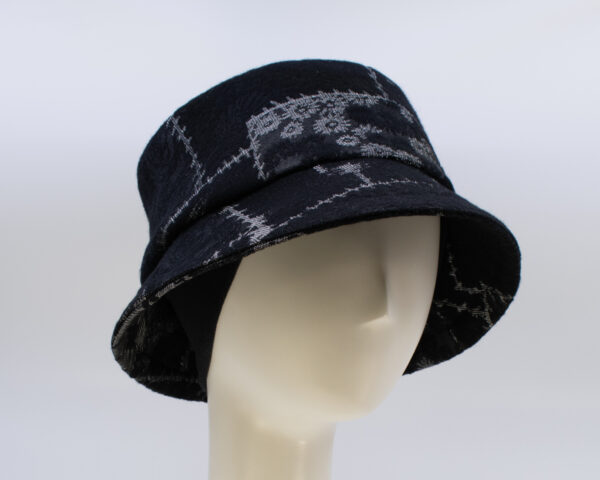 Black & Grey: Avery - Patchwork (Side View 2 Ear Cuff)