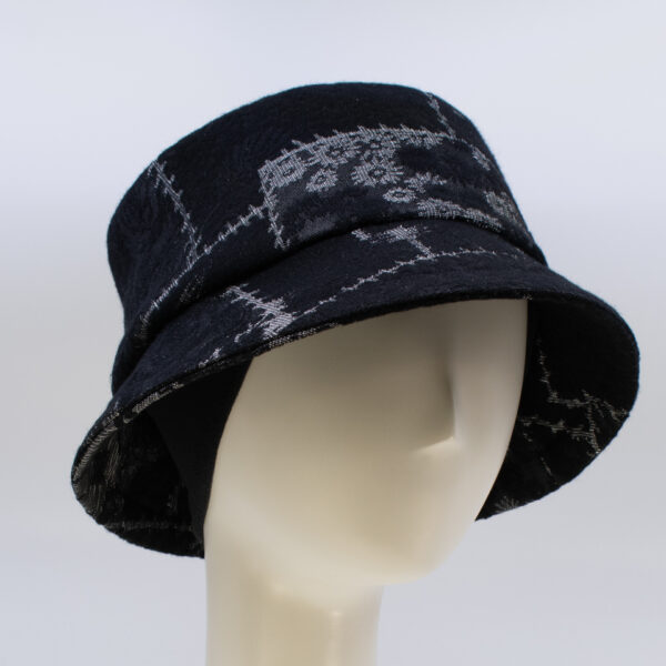 Black & Grey: Avery - Patchwork (Side View 2 Ear Cuff)