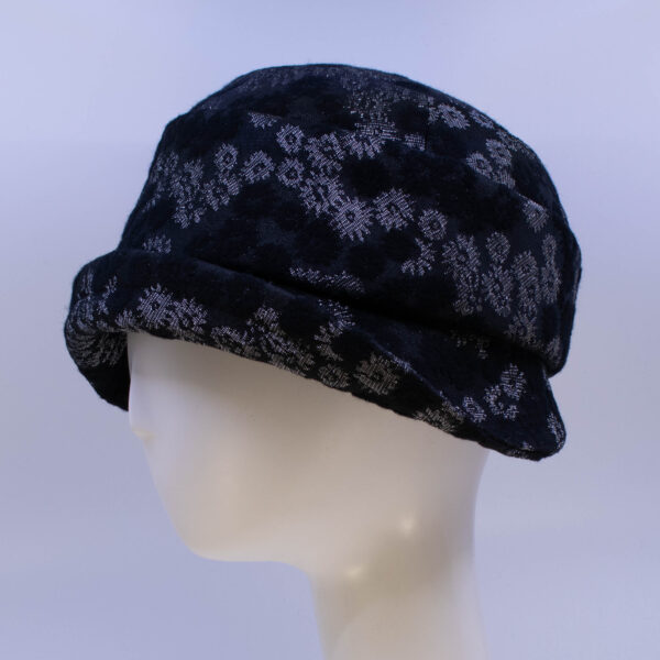 Black & Grey: Jeanette - Floral (Side View)