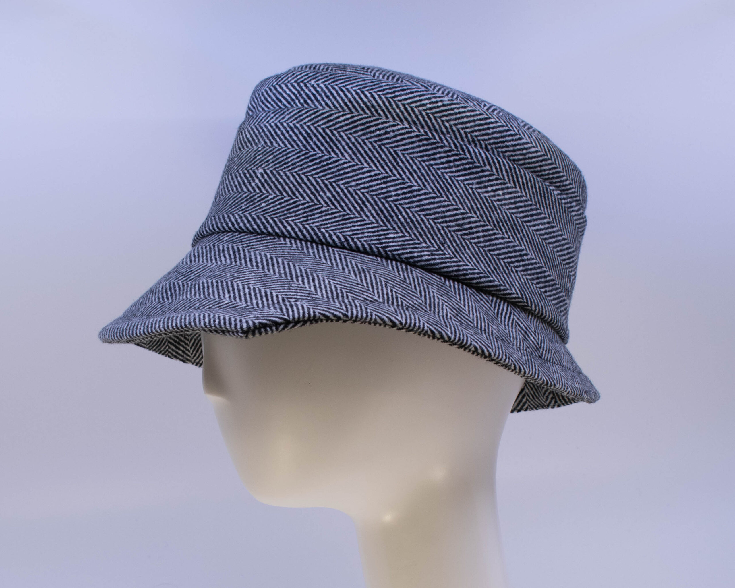 Town & Country: Grace - Black/White Herringbone (Side View)